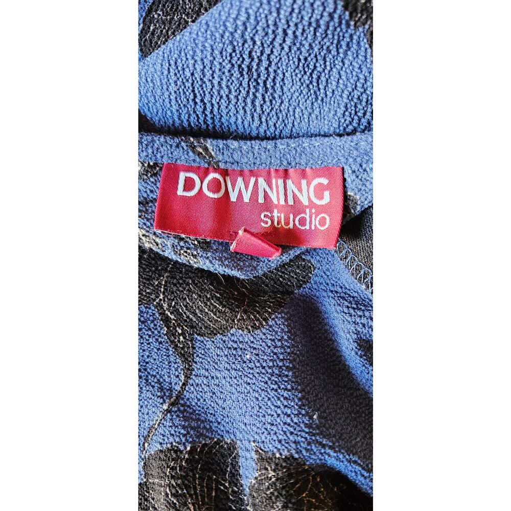 Downing Studios 3X Blue and Black V-Neck Blouse - Picture 4 of 4
